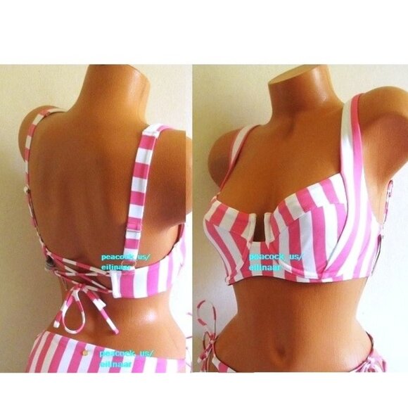 Victoria's Secret Pink and White Striped Bikini Top - Picture 2 of 8